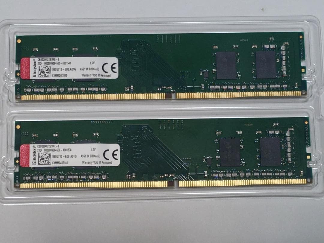 Kingston DDR4-3200 8GB×2（計16GB） 動作確認済 DELL Kingston 8GB DDR4 3200 Desktop DIMM RAM PC4-25600 1Rx8 XW21KG