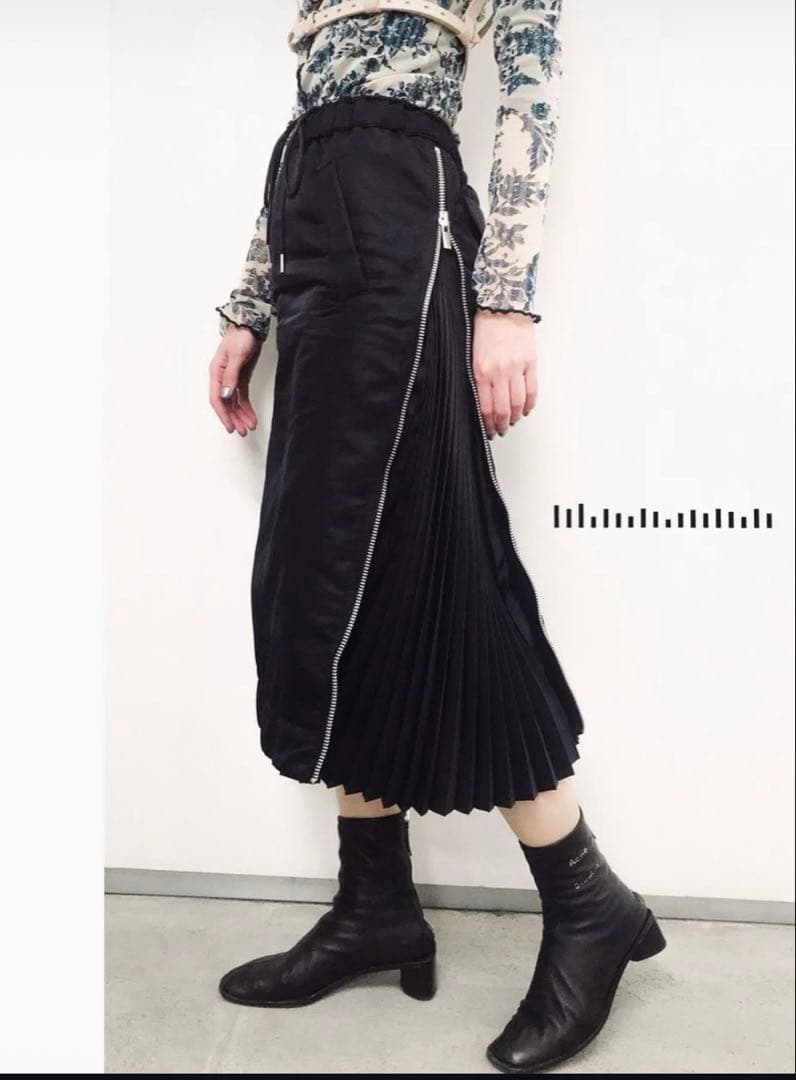 SACAI ブラックプリーツ切り替えスカート サカイisseyギャルソンyama