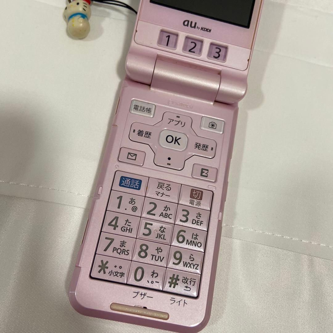 au W62PT 本体のみ 折りたたみ式携帯電話ガラケー ピンク[ジャンク品