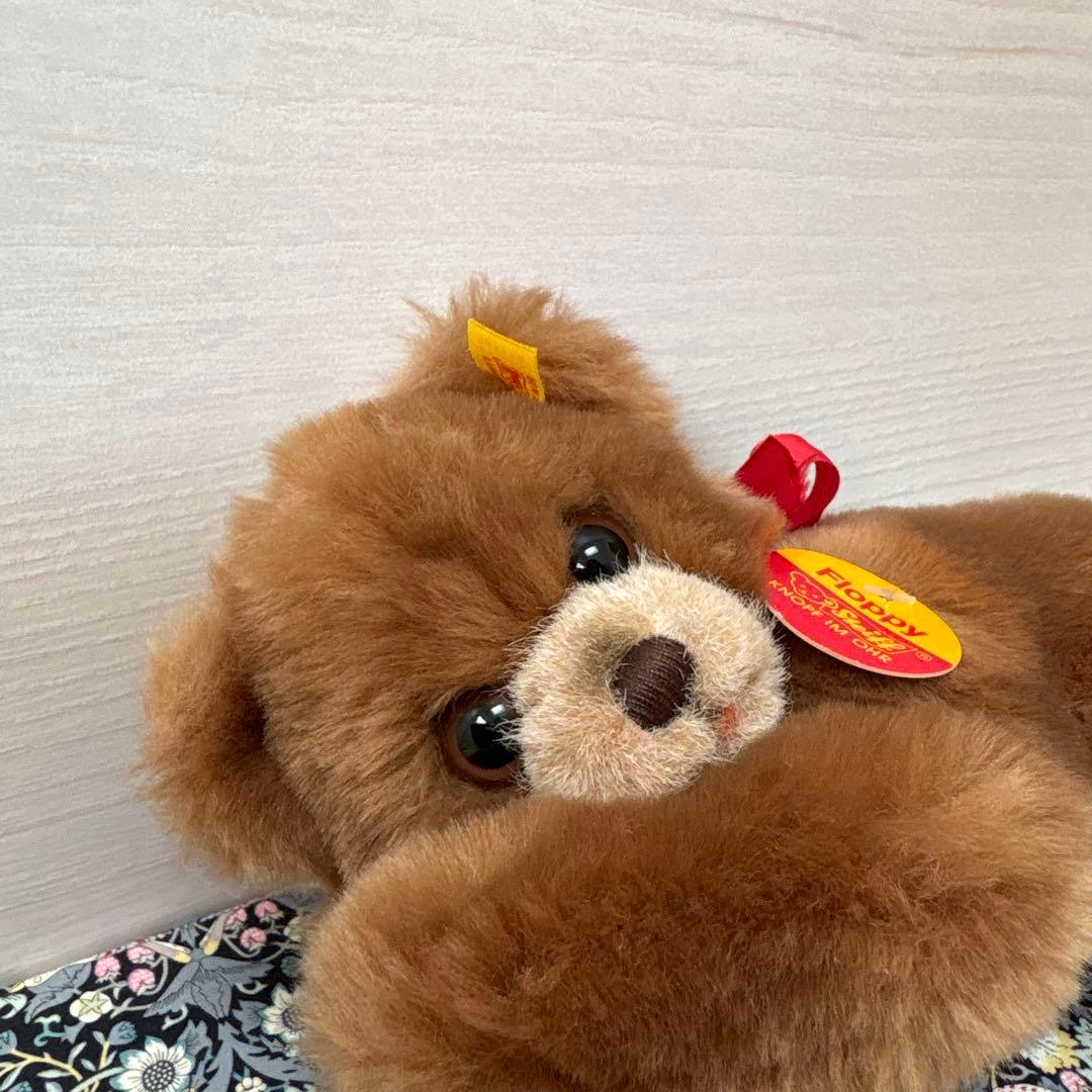 タグ付　シュタイフ　Floppy Bear ぬいぐるみ　寝そべり　テディベア