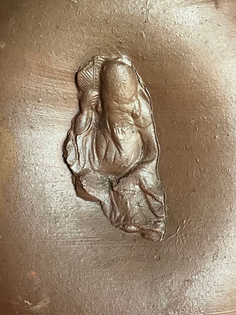 古備前　人形徳利　大黒天　福禄寿　在銘　花瓶