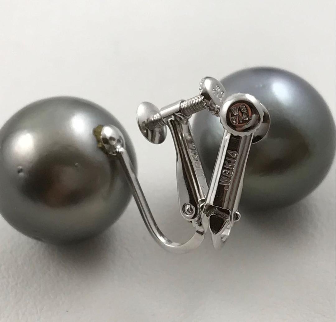 値下げ☆黒蝶真珠、K14WG、ピアス