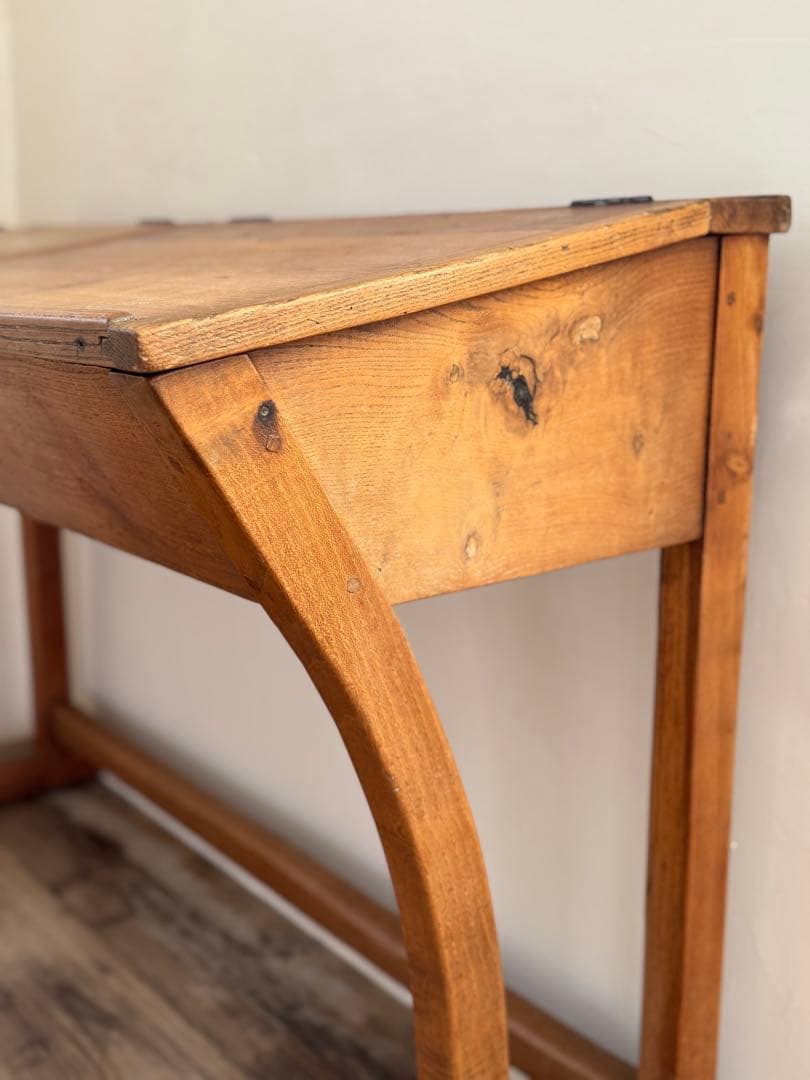 1900s初期フランスアンティーク 2人掛け スクールデスク