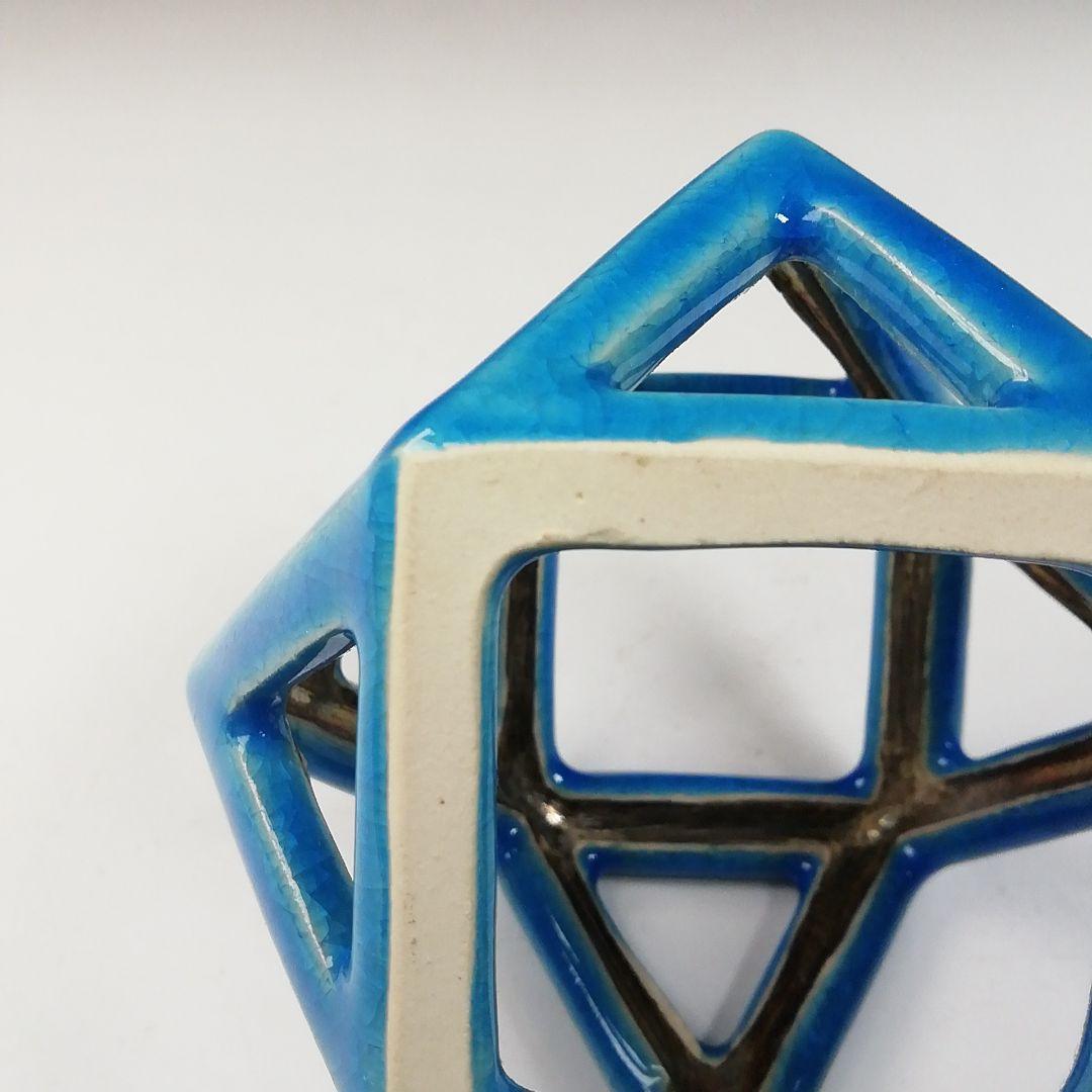 T752 蓋置 『浅黄交趾 銀彩切子』『平安 手塚桐鳳』 共箱 茶道具