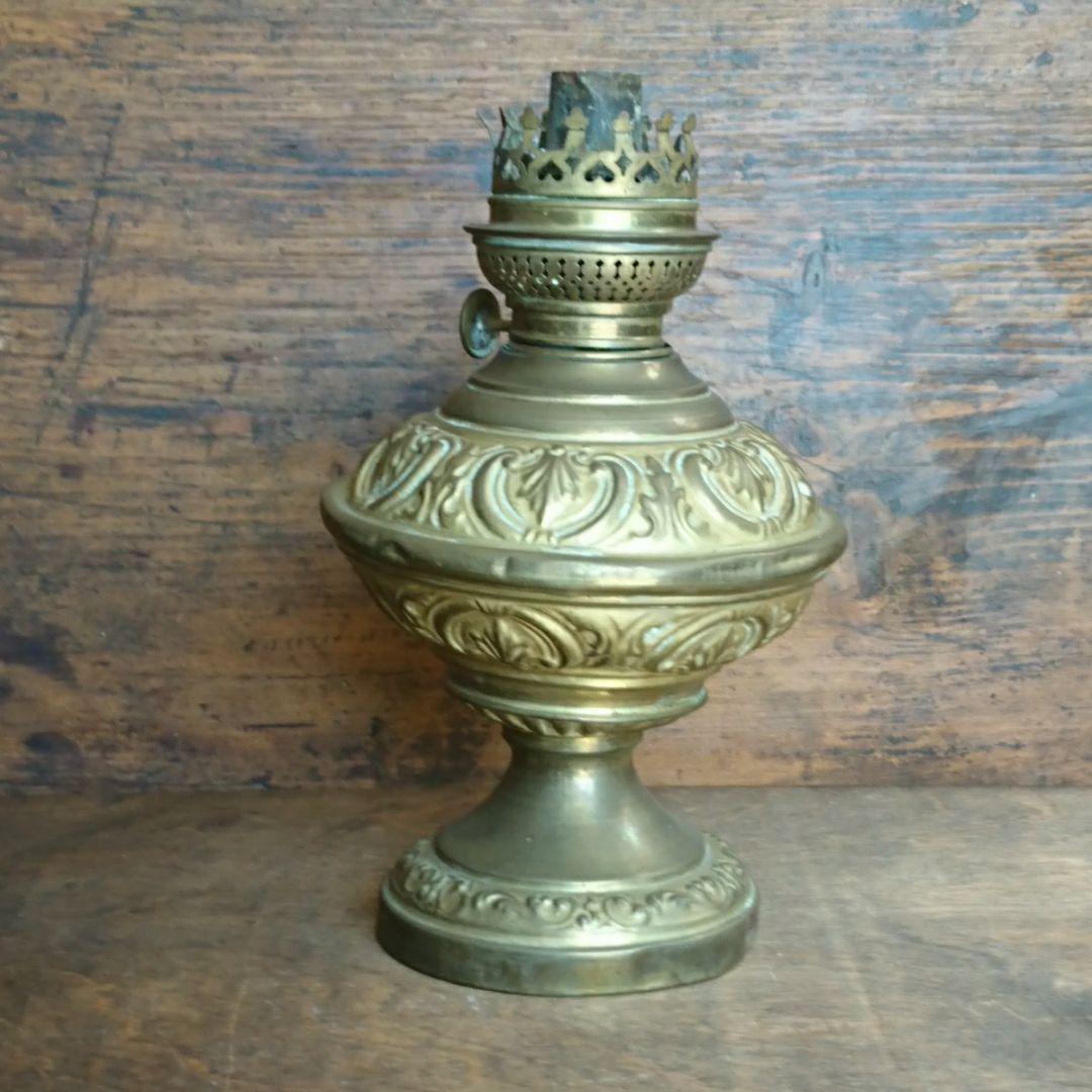 フランスアンティーク オイルランプ 真鍮製 19世紀 美術品
