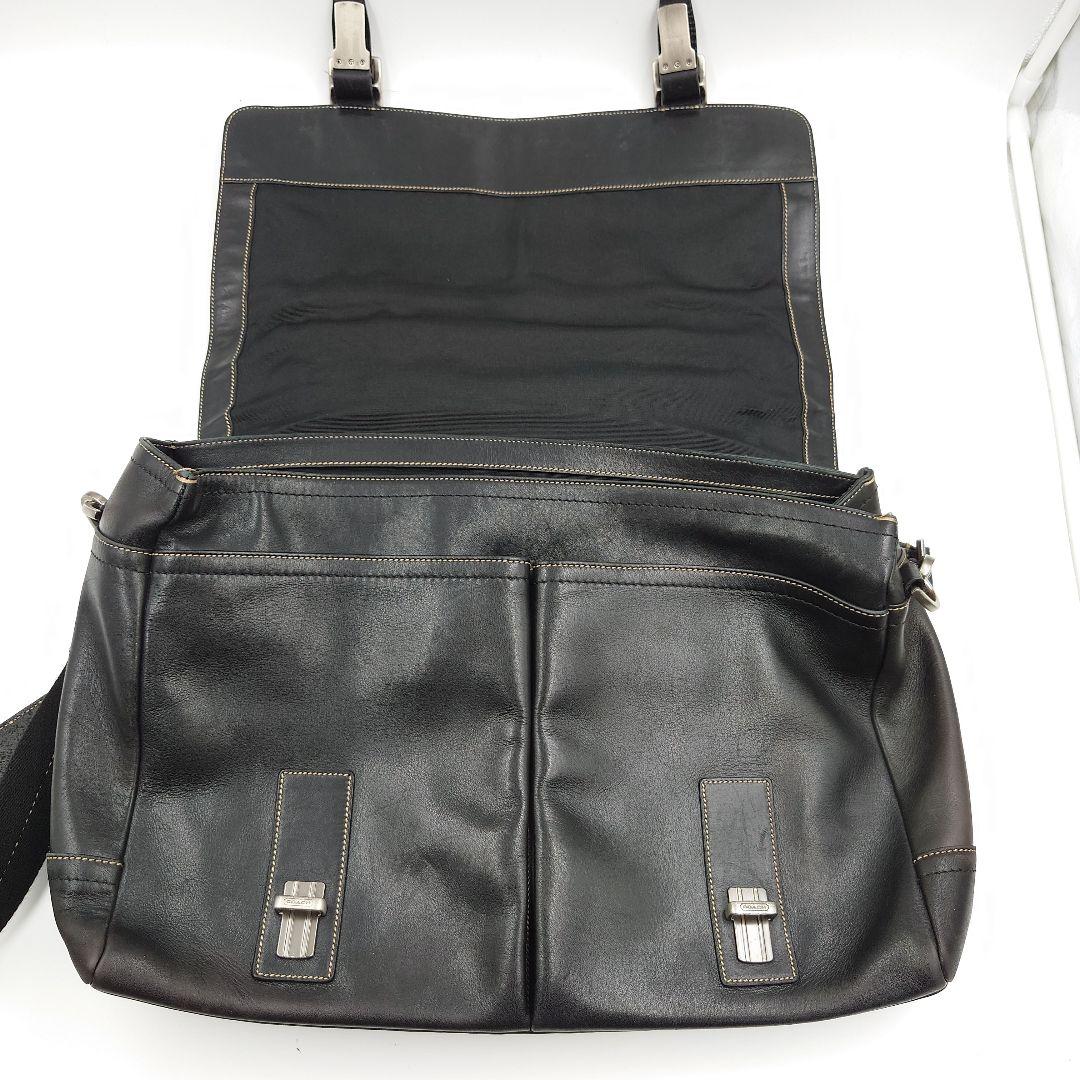 COACH オールドコーチ ビジネスバッグ 2way レザー 黒 トンプソン