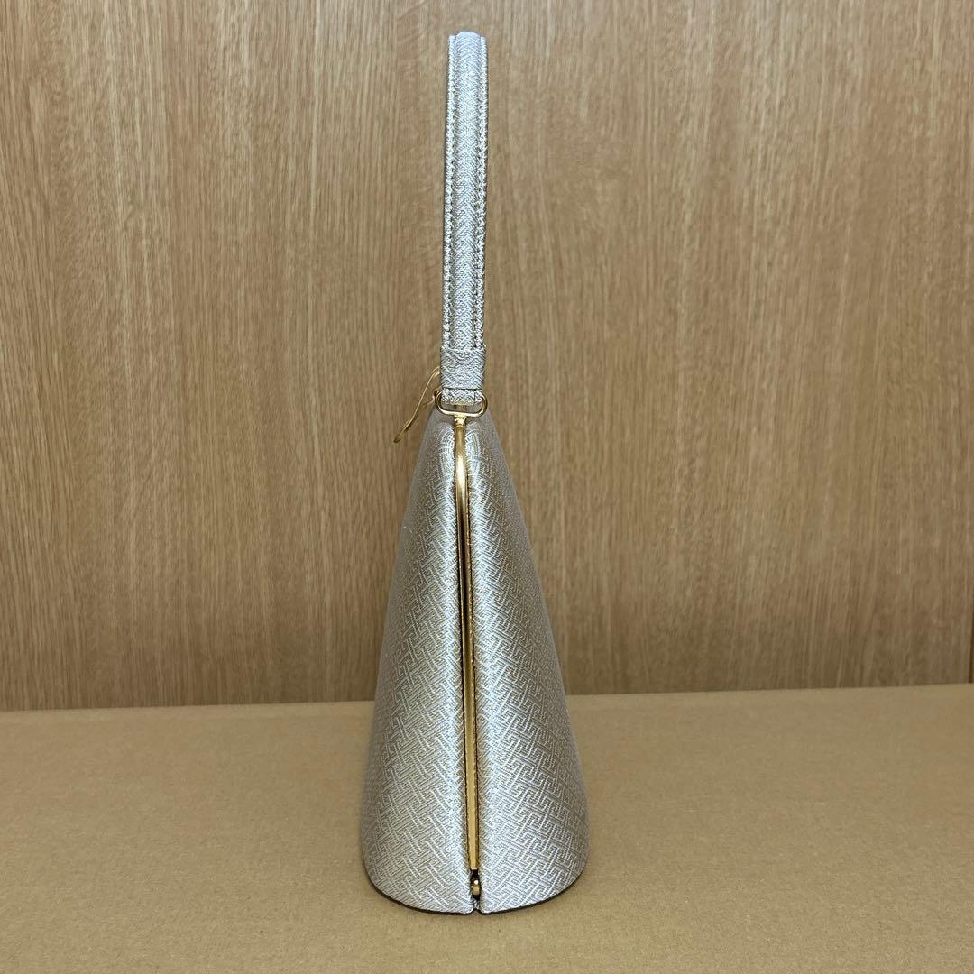 神田胡蝶　和装バッグ　フォーマル　佐賀錦　紗綾型地紋　正絹　金糸　礼装