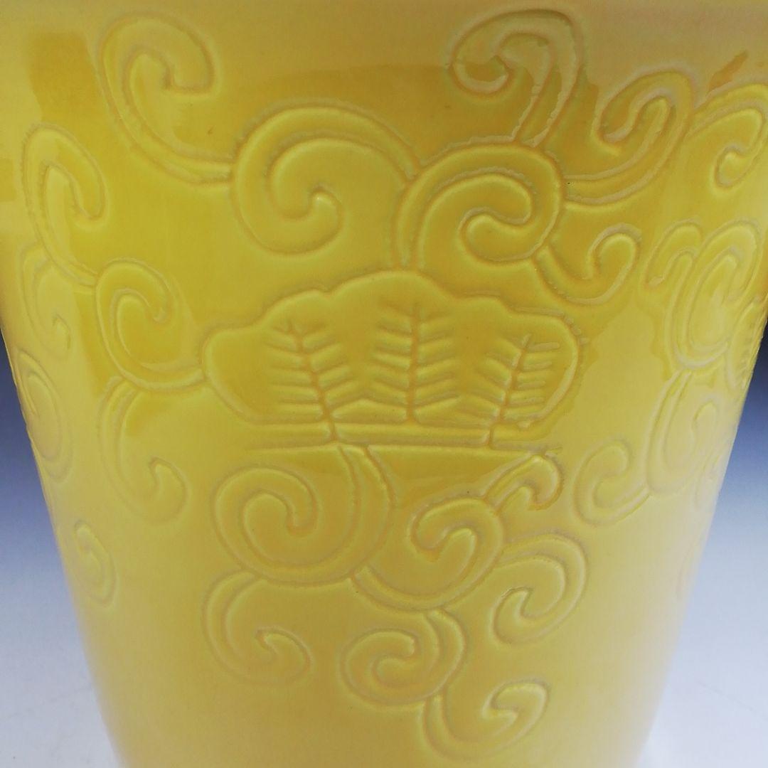 W191 水指 『膳所焼』『黄交趾 棒先』『淡海ぜぜ陽炎園 造』 共箱