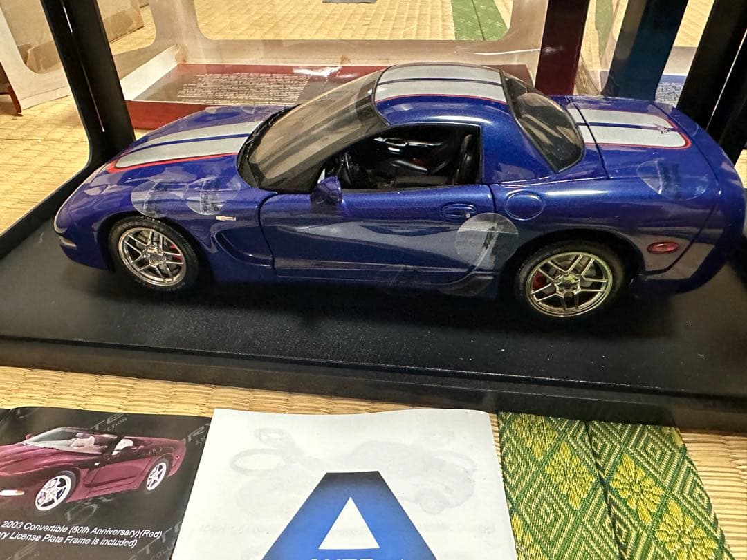 オートアート 1/18 シボレー コルベットC6  / 紺色 2台セットまとめて