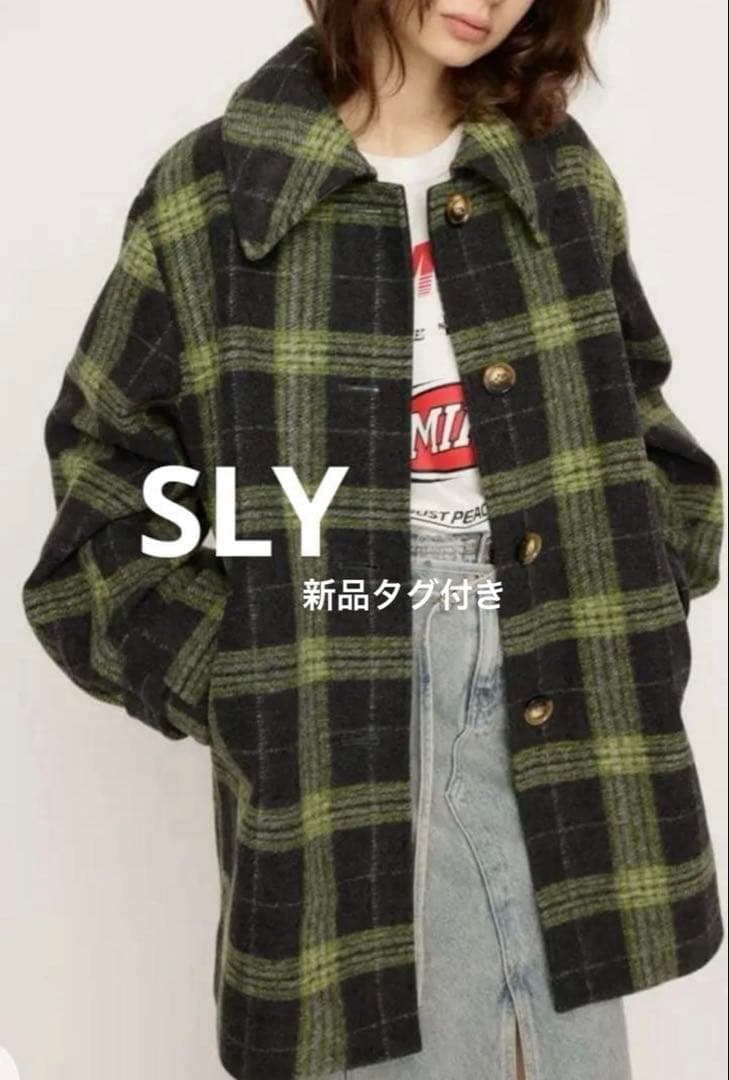 あがさ様専用 SLY オーバー ミディ チェック コート 新品タグ付き