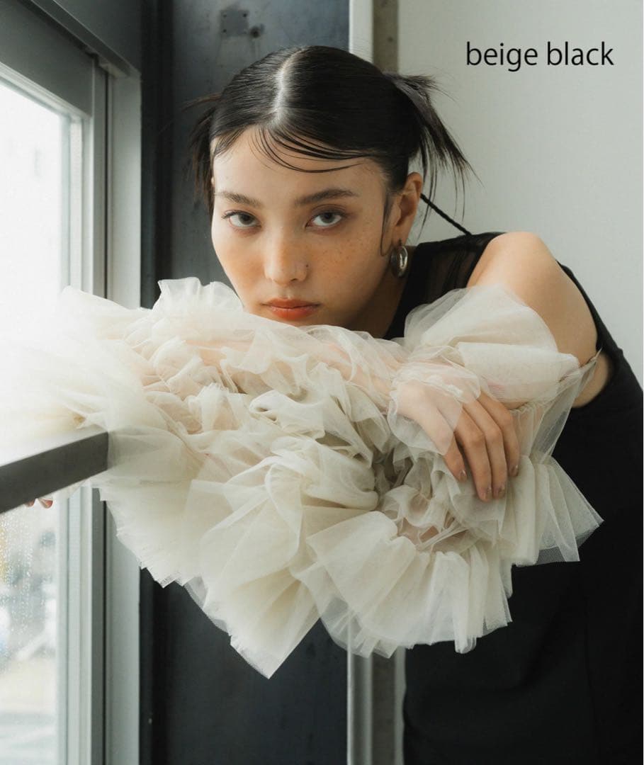 ANDRESD オケージョンドレス　袖チュール取り外し可能