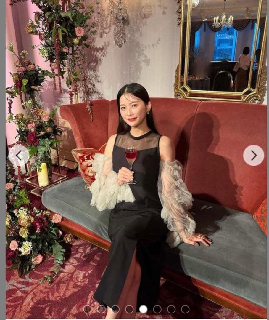 ANDRESD オケージョンドレス　袖チュール取り外し可能