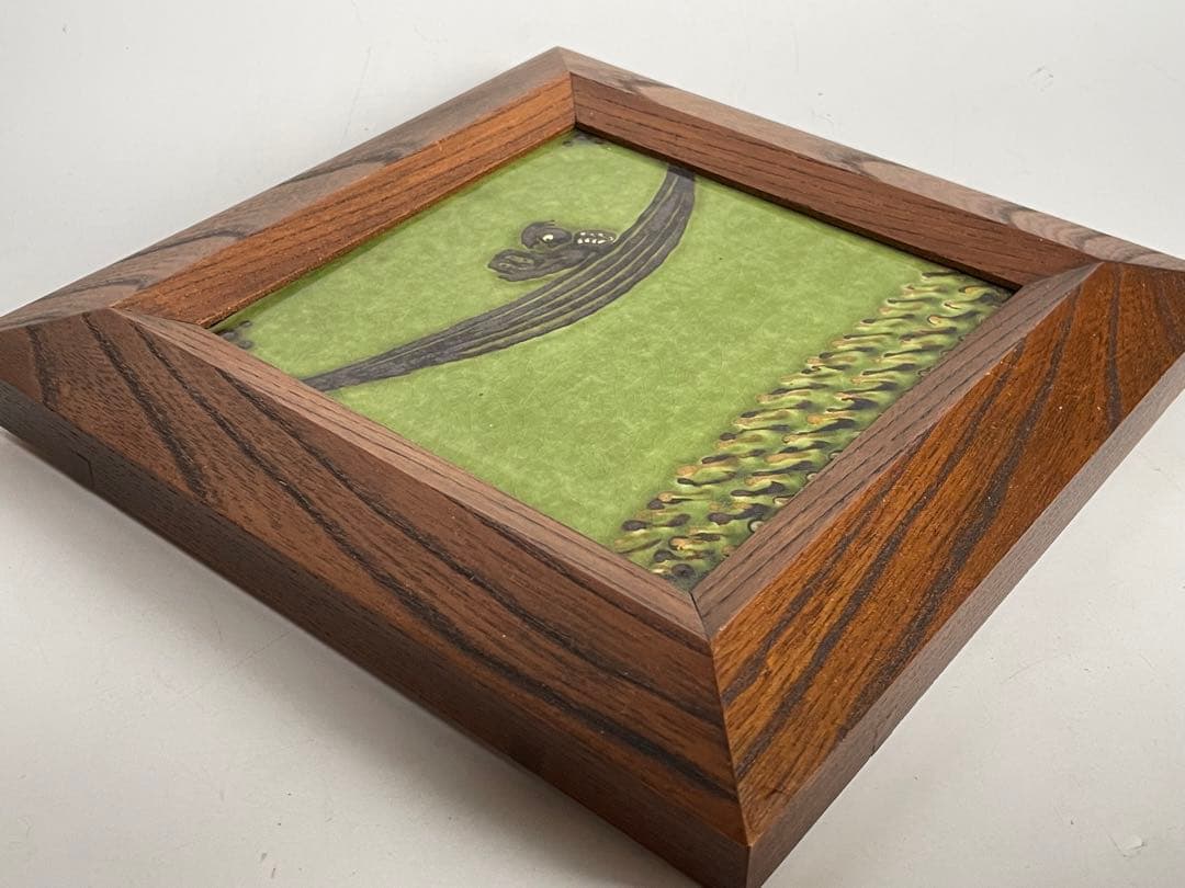 陶芸家　船木研児　研兒　舩木　陶板　陶額　鹿　民藝　河童　カッパ　読書する河童