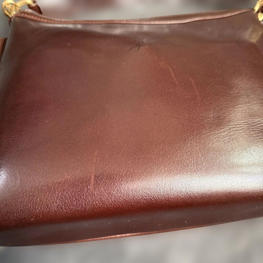 kitamura ブラウンレザー ショルダーバッグ