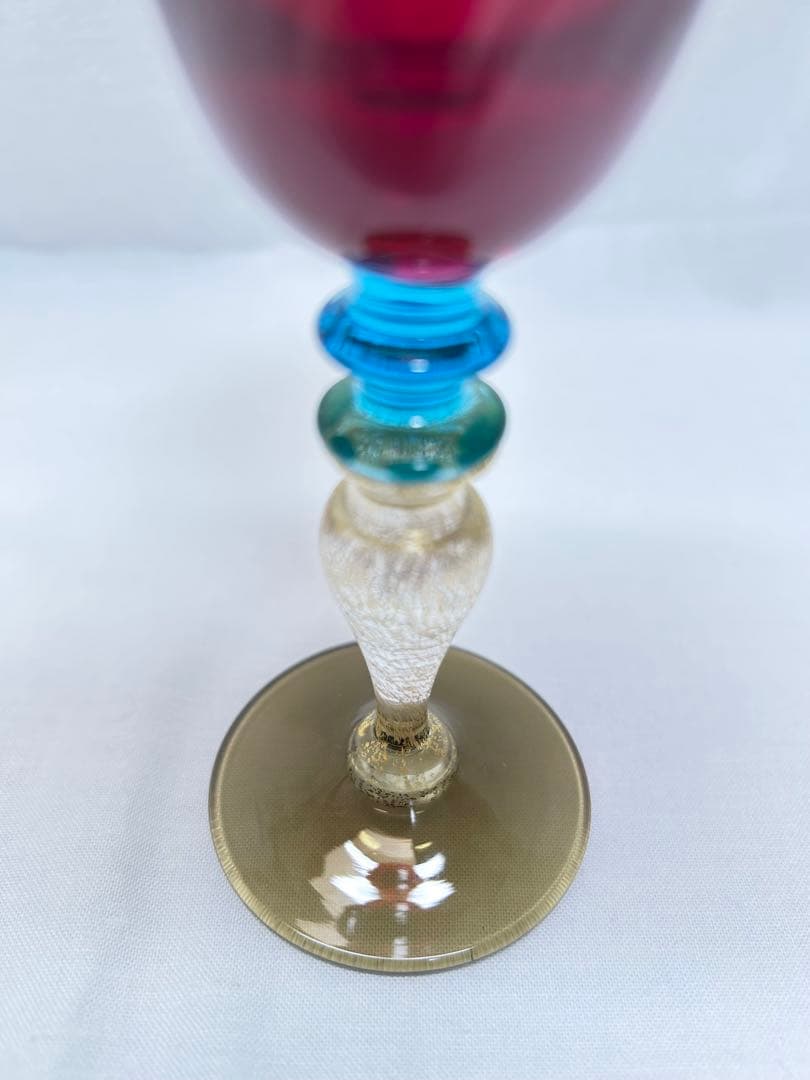 ベネチアングラス装飾グラス レッドNason&Moretti製 未使用品