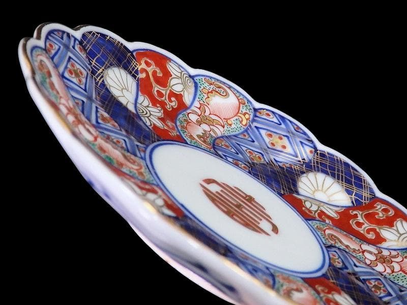 大聖寺伊万里 金襴手 寿紋に捻り輪花菊皿 4寸皿 5客 D820AS-CUy - メルカリ