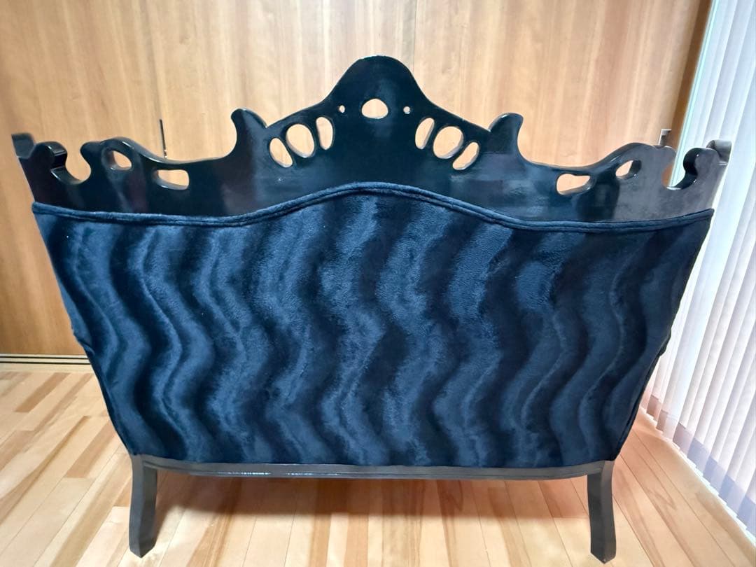 希少】【美品】バロックスタイル 2人掛けソファ 黒