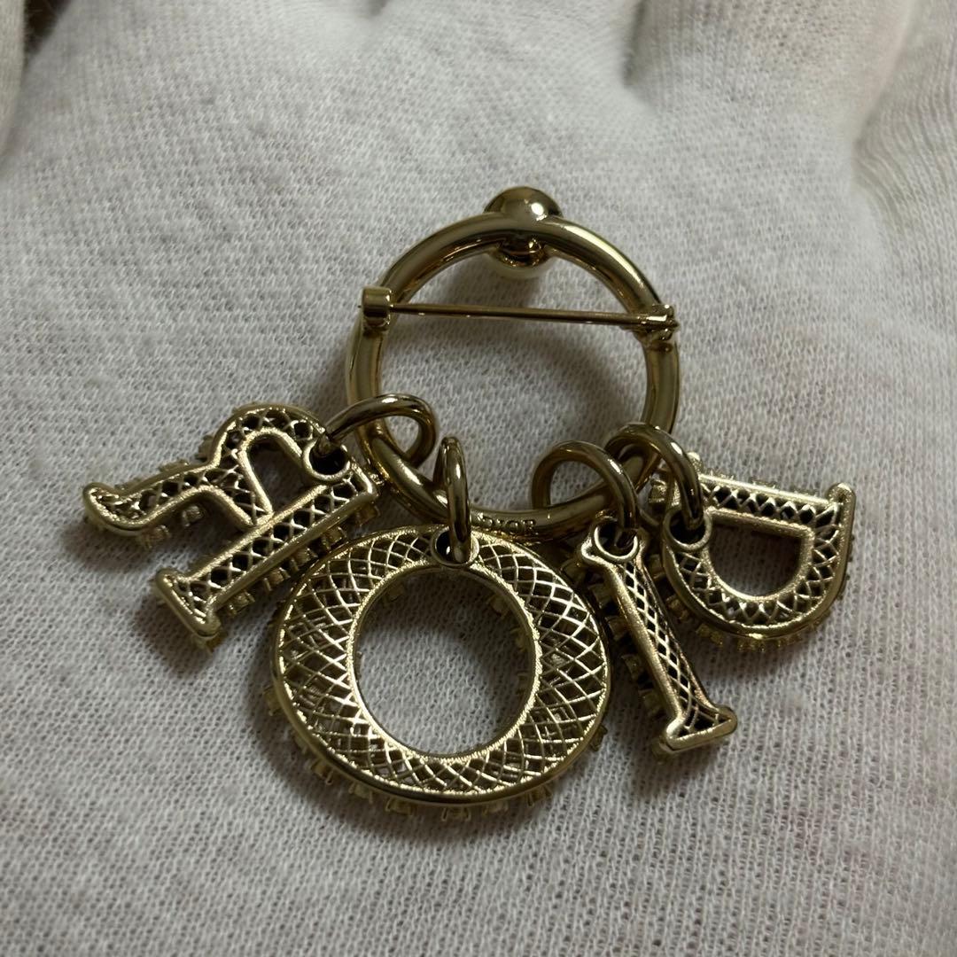 未使用級］ディオール MISS DIOR ラインストーン チャーム ブローチ