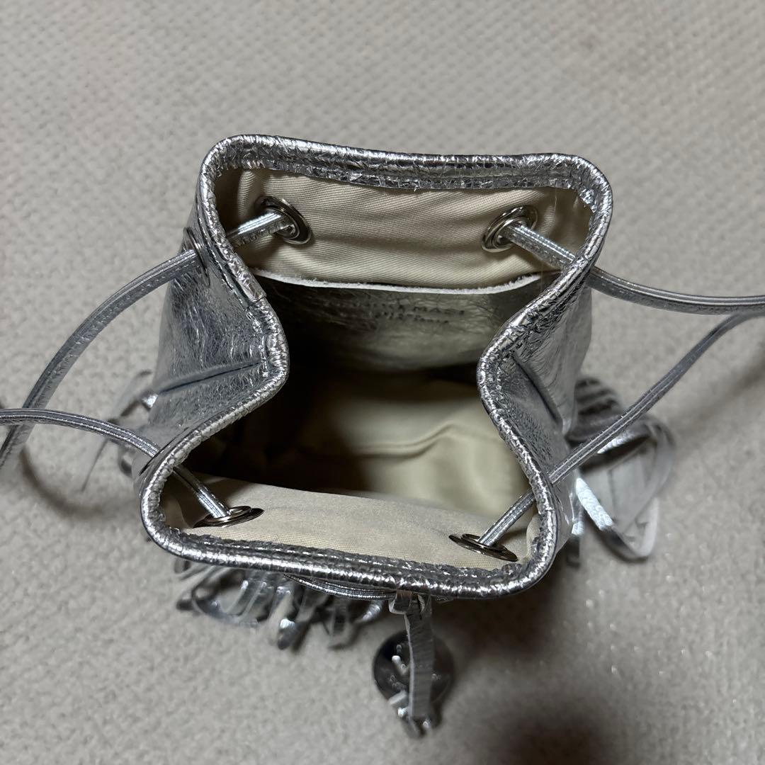 ★マルコマージ★シルバー フリンジ バケツ型ショルダーバッグ