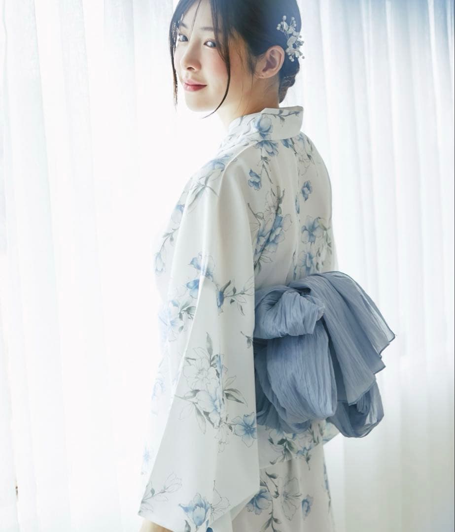 【トップス＆ワンピース＆帯の３点セット】２ＷＡＹ♪フラワーブーケセパレート浴衣