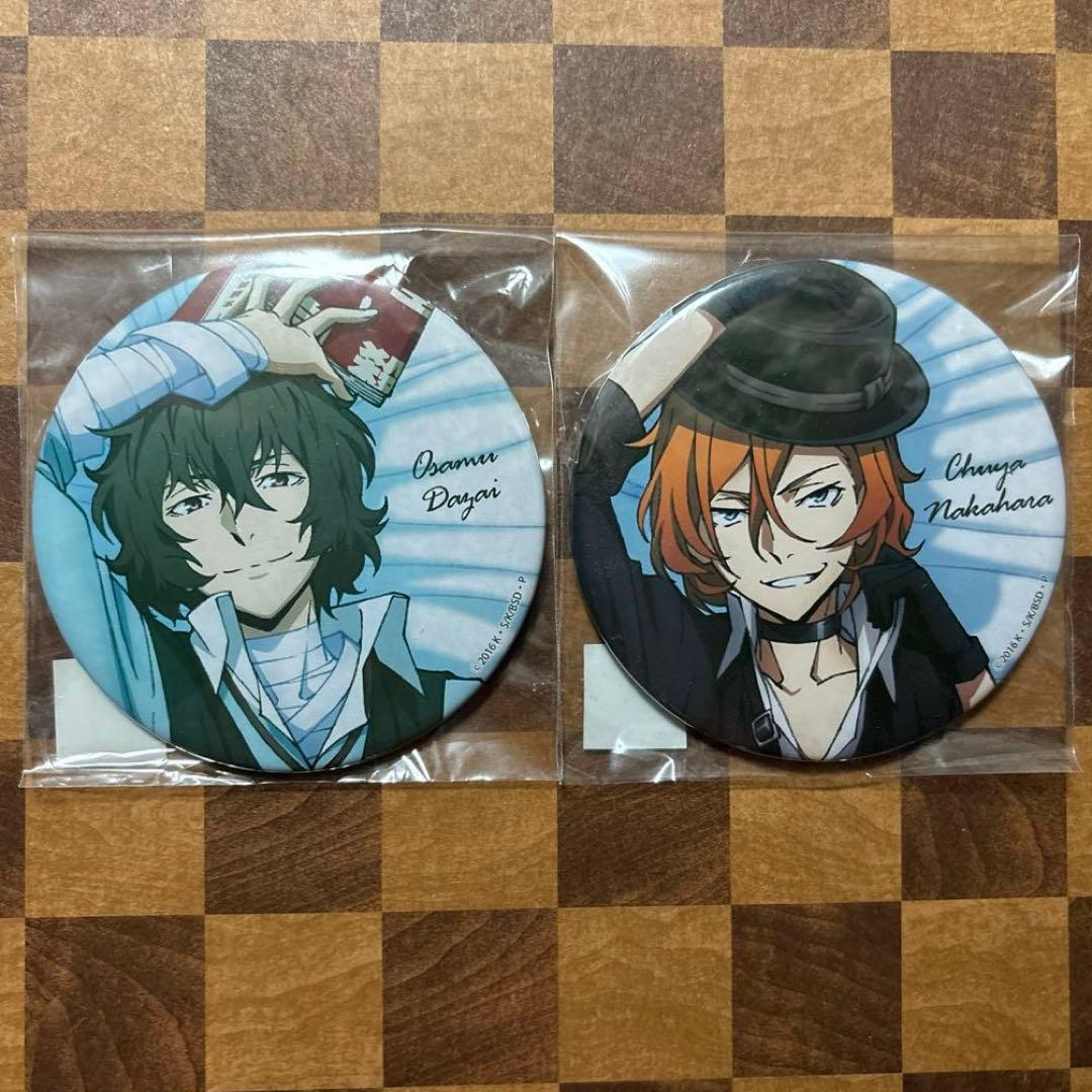 文豪ストレイドッグス文ストクリアアートボード缶バッジ太宰治中原中也