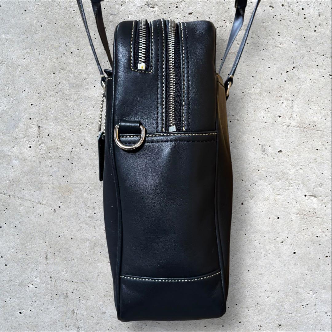COACH コーチ 2way ブラック レザー ビジネスバッグ 肩掛け斜め掛け