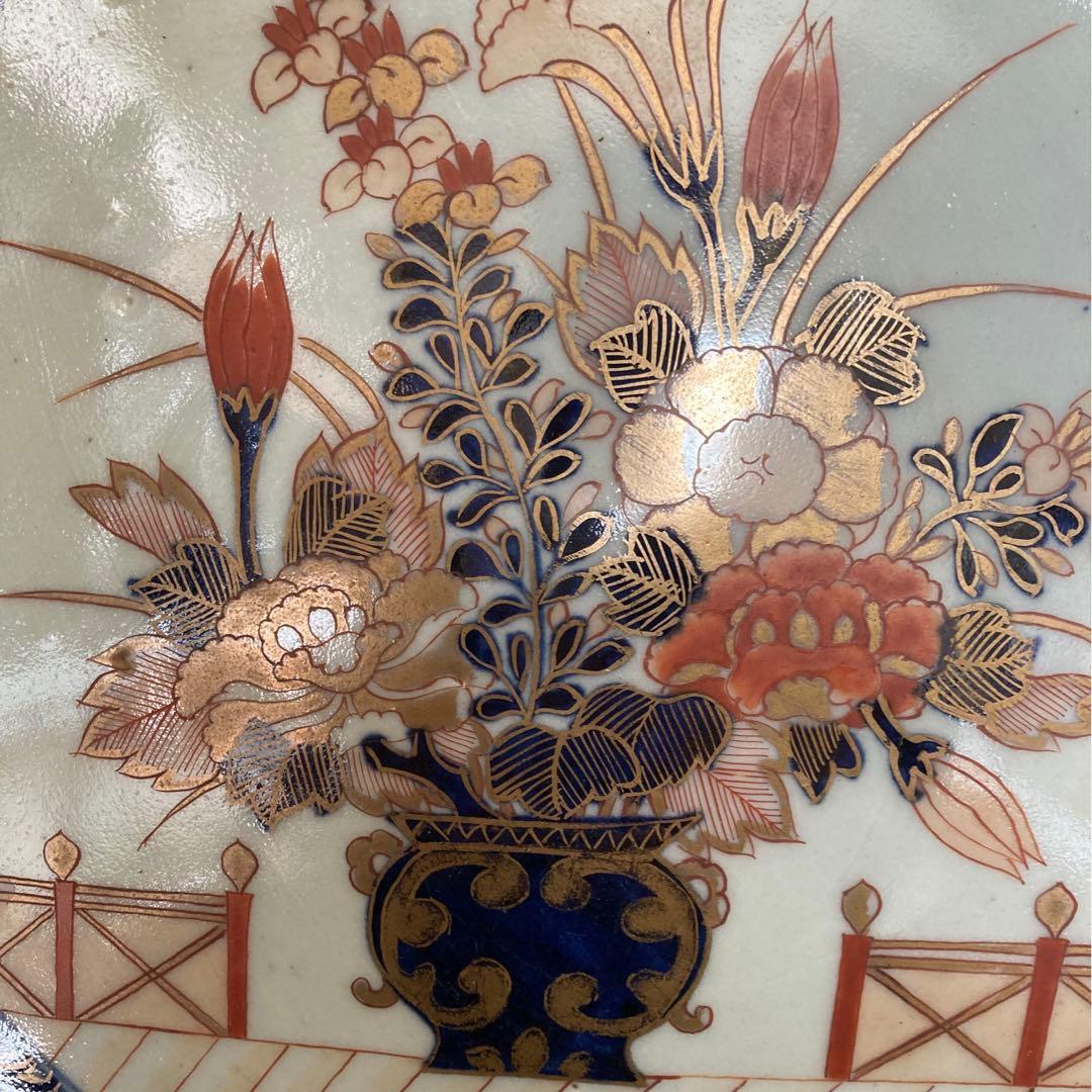 富貴長春　元禄花籠手大皿　江戸時代