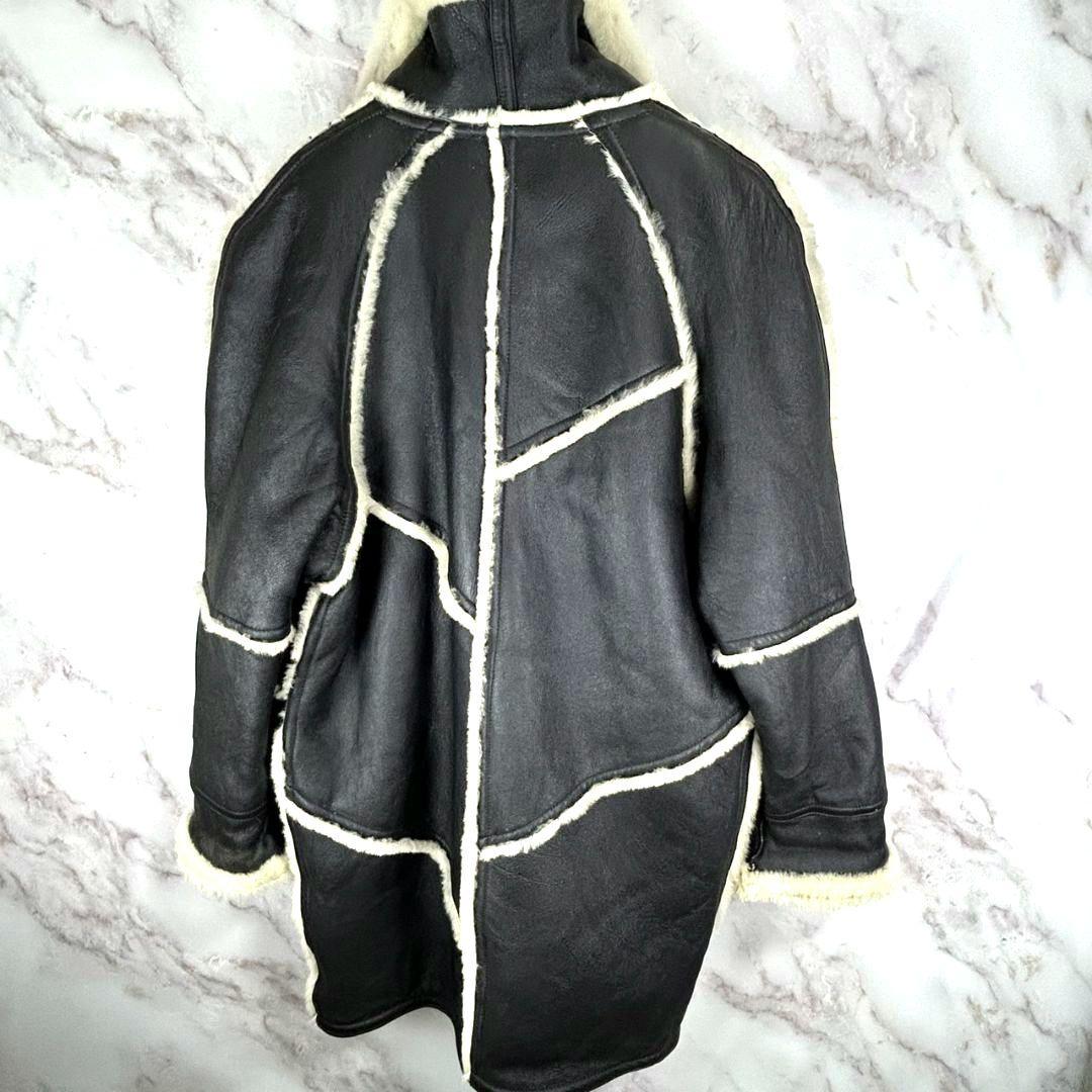 Daiya リアルムートン ナッパレザー　ブラック/クリーム コート