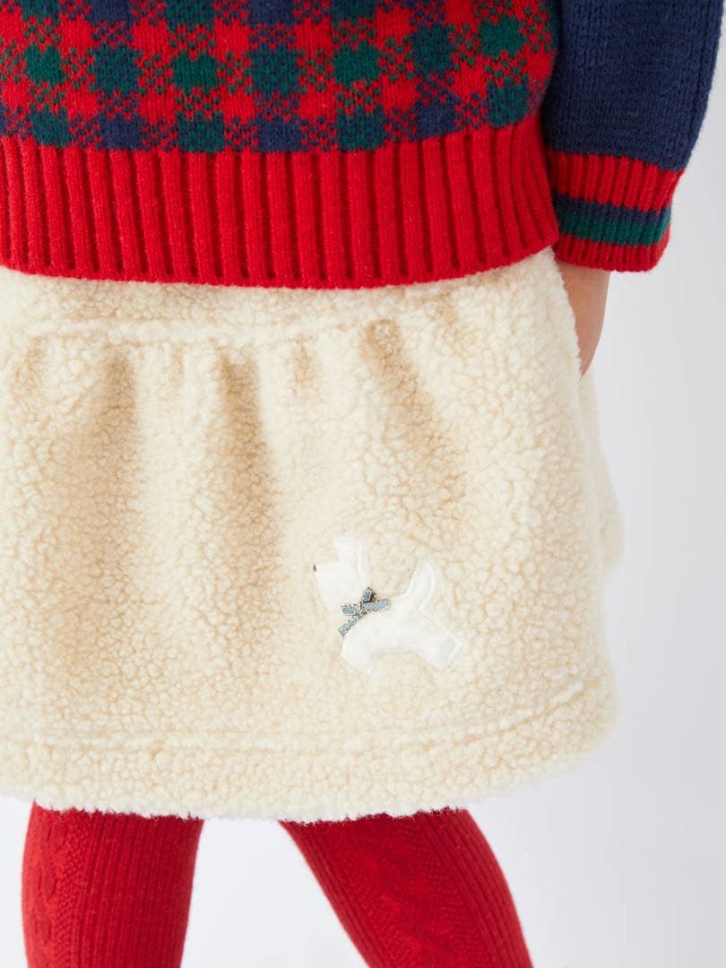 familiar ファミリア ボア スカート アップリケ もこもこ 120