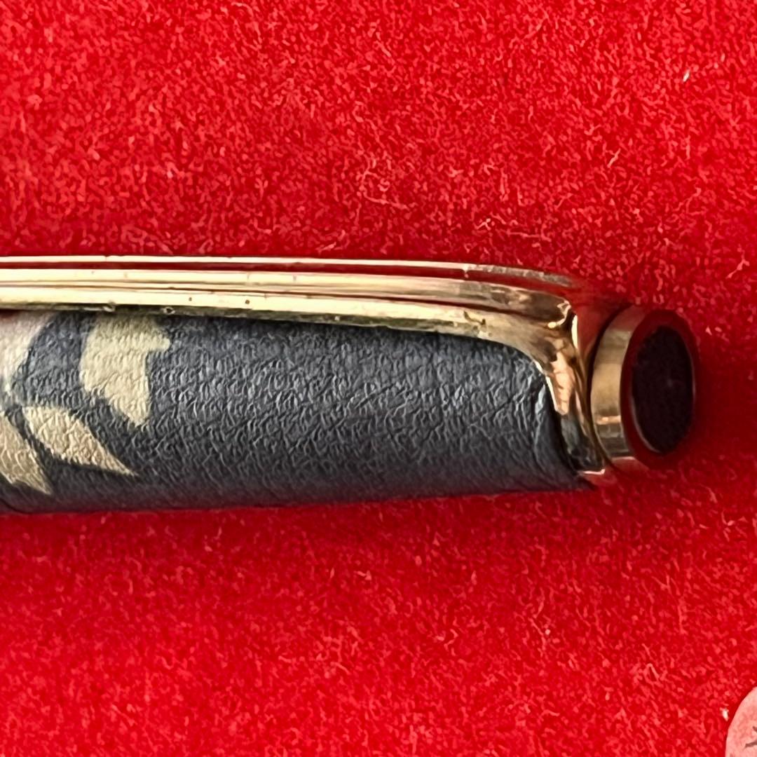 プラチナ 万年筆 シープ本革巻き 紅白御所車 18K 真鍮　激レア　京友禅