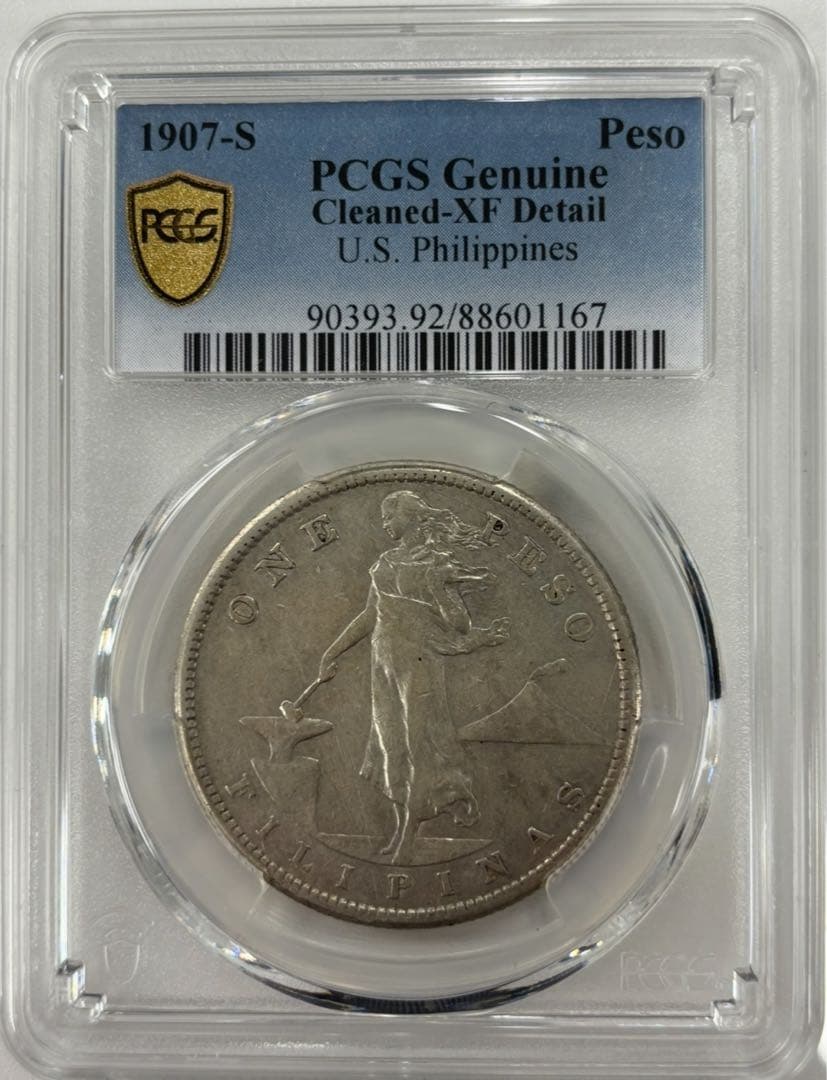 1907-S年 アメリカ領フィリピン女性立像 火山 乙女 PCGS認定 美術品