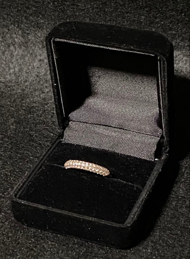 天然ダイヤモンド プラチナハーフエタニティリング 金 K18