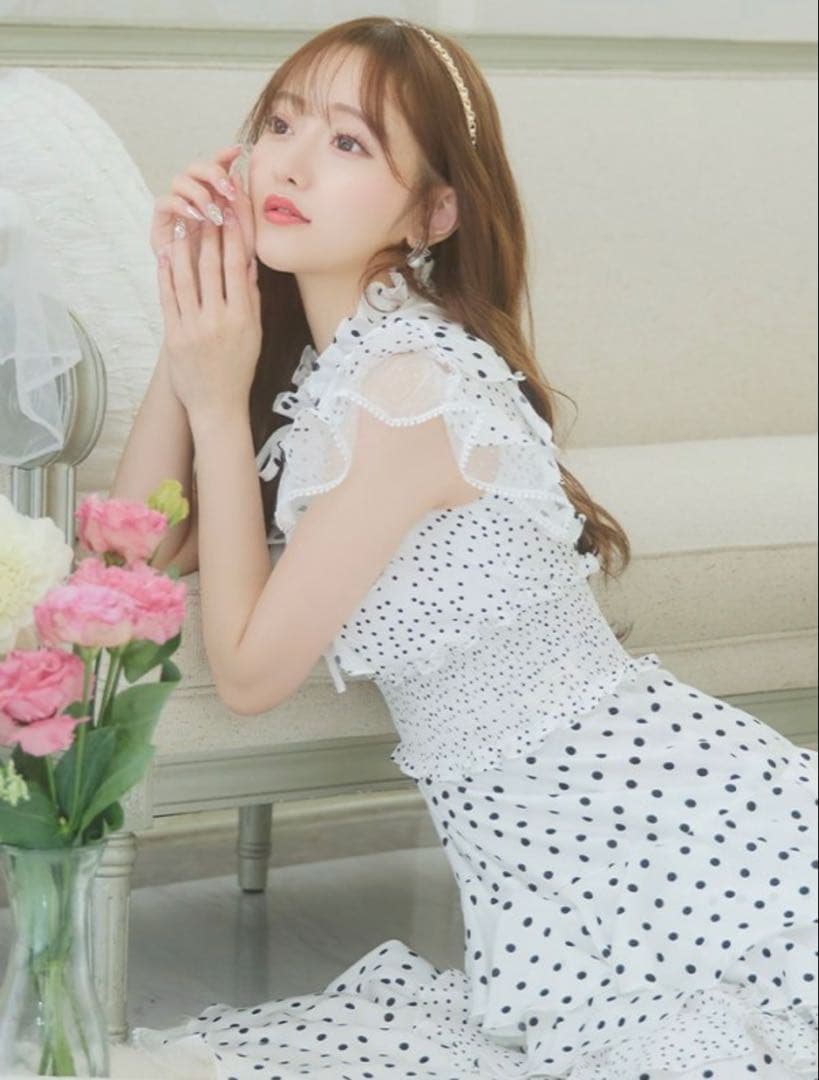 y【ERUKEI エルケイ】ドット ティアードフリル キャバドレス