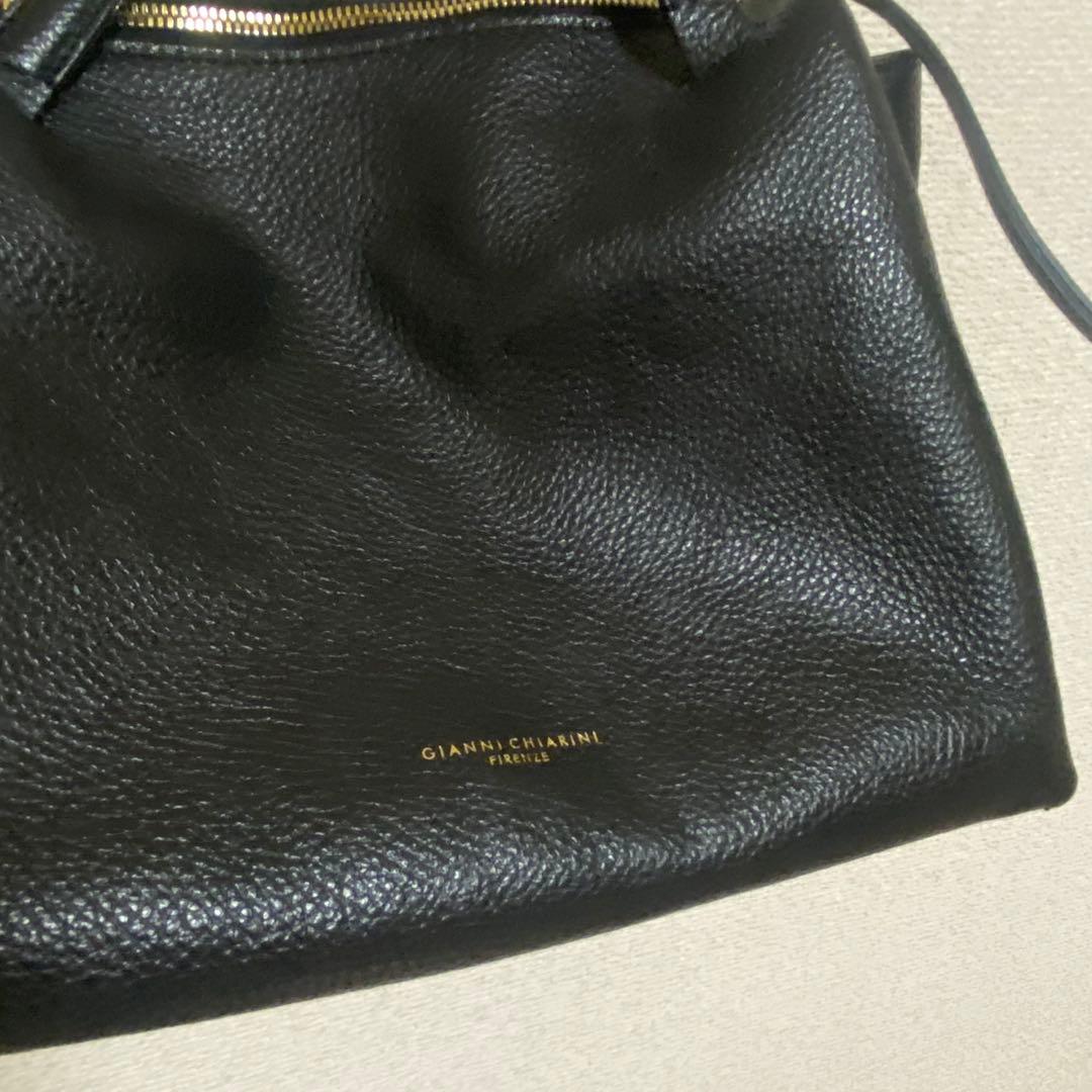 【美品】GIANNI CHIARINI オリガミ M 2wayバッグ 黒