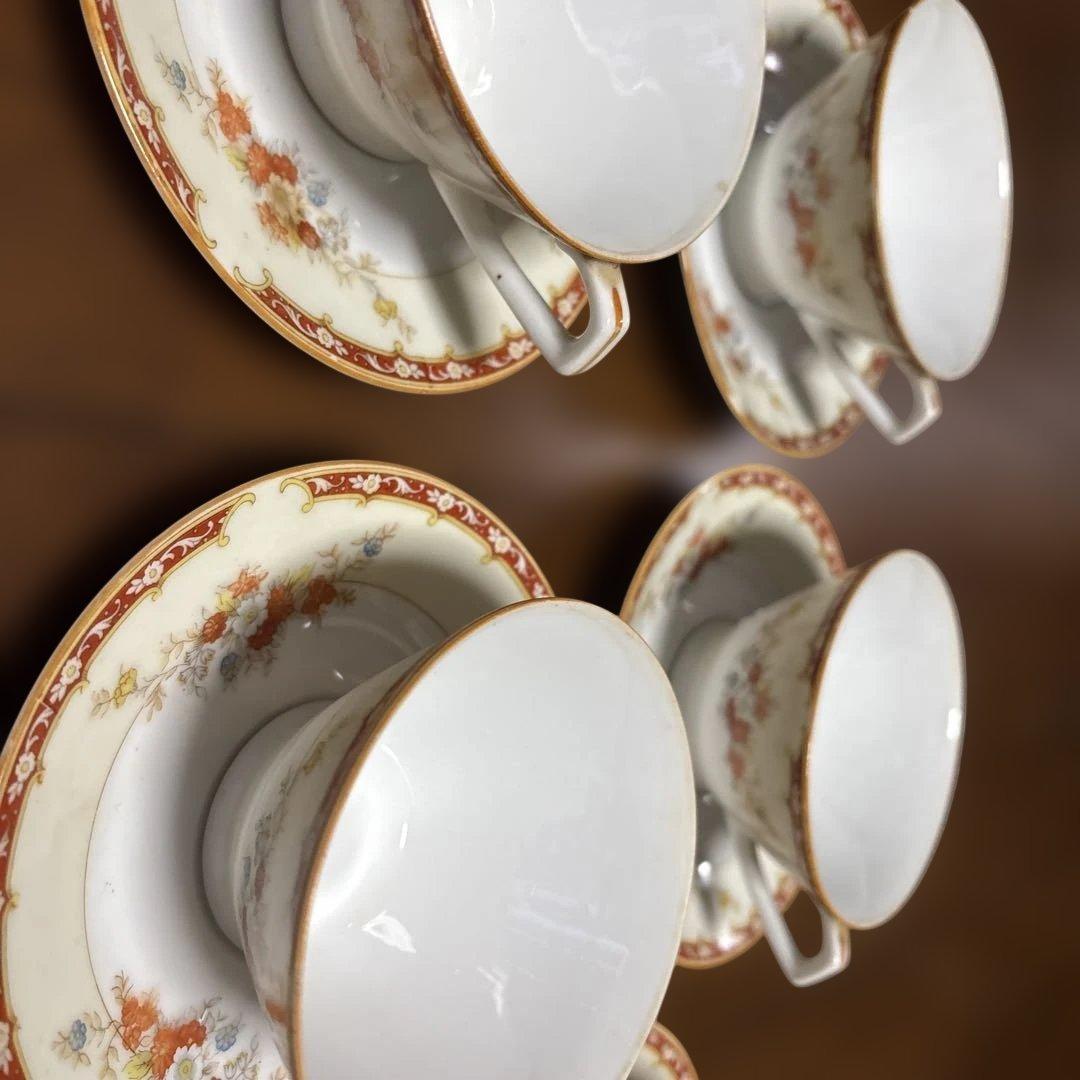 アンティークカップ＆ソーサー五客セットシェイプカップオールド