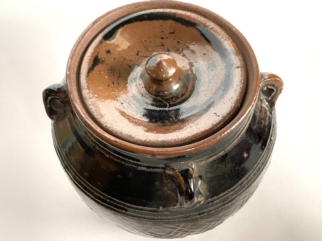 陶芸家 人間国宝 濱田庄司 浜田庄司 ？ 鉄釉 文打 水指 茶道具 箱