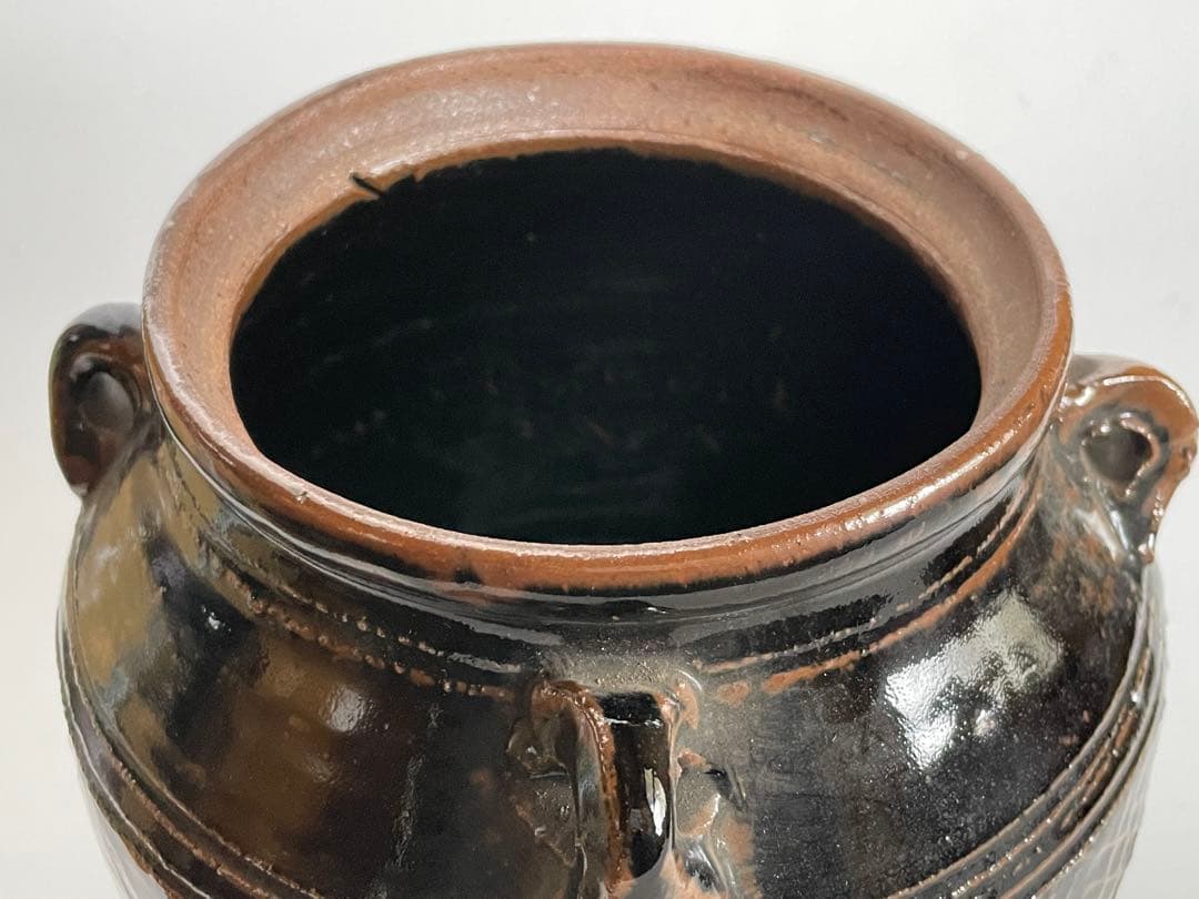 陶芸家 人間国宝 濱田庄司 浜田庄司 ？ 鉄釉 文打 水指 茶道具 箱