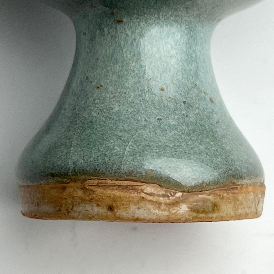 鈞窯天藍釉紫斑高足盃台 唐物 中国古玩 中国美術 A926