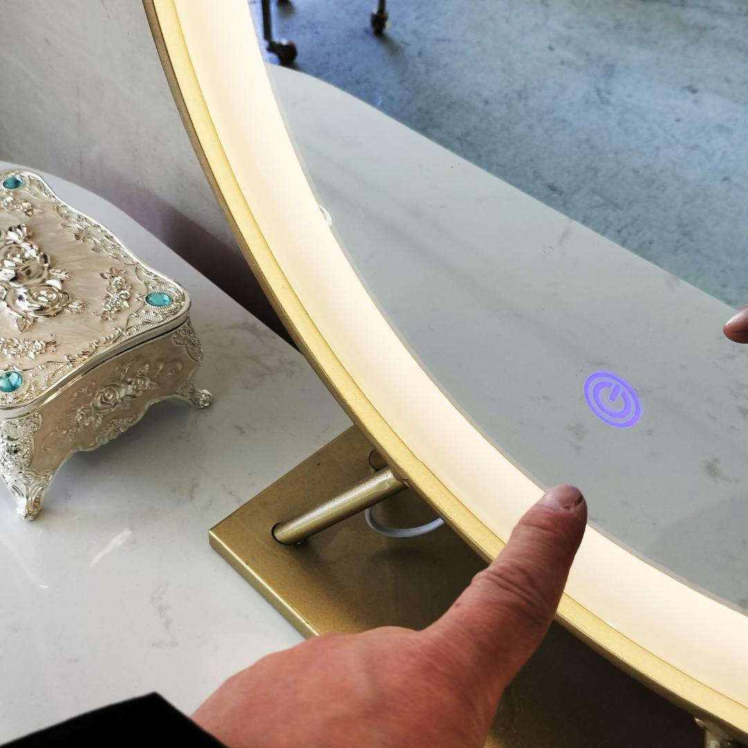 アベリア 80ドレッサー＆チェア 3面鏡 (ホワイト)・ABELIA ホワイトの