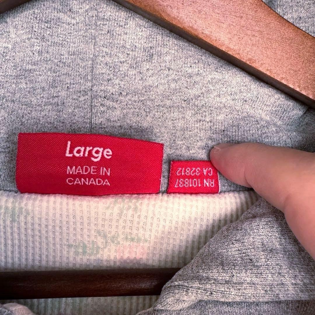 【希少】Supreme 花柄サーマル ジップパーカー L グレー 美品