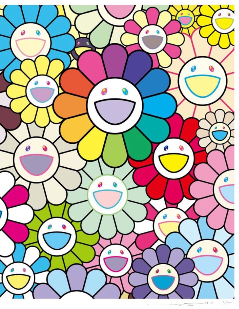 村上隆　お花祭り　最新作　マルチカラー お花祭りのフィナーレを記念し、11月8日・9日に村上隆の新作お花版画4