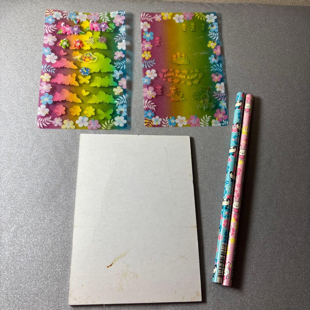 平成レトロ】ハイビスカス メモ帳 シール 鉛筆 - メルカリ