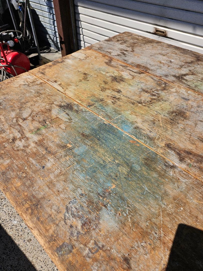 日本のアンティーク 木製の作業台 図工室 学校 ディスプレイ ワーク