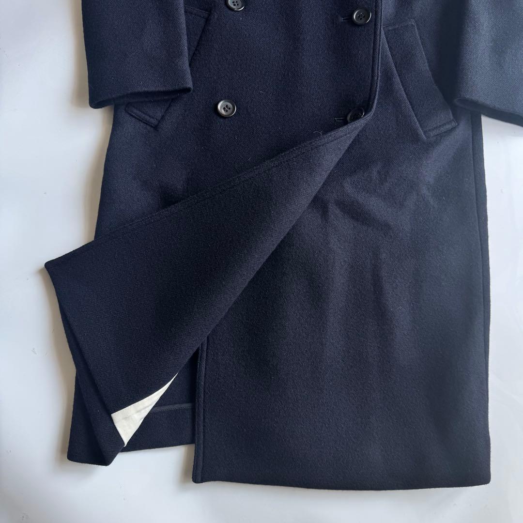 極美品 ハウント HAUNT チェスターコート ロング ウール ネイビー