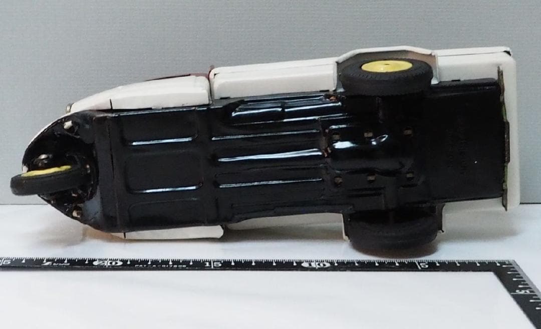 萬代屋【三菱 オート三輪トラック 赤/白 動作確認済】ブリキ自動車TIN【箱無】