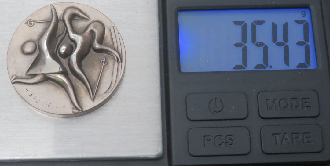 792、札幌オリンピック 純銀 刻印 メダル 岡本太郎 約35.43g 792、札幌