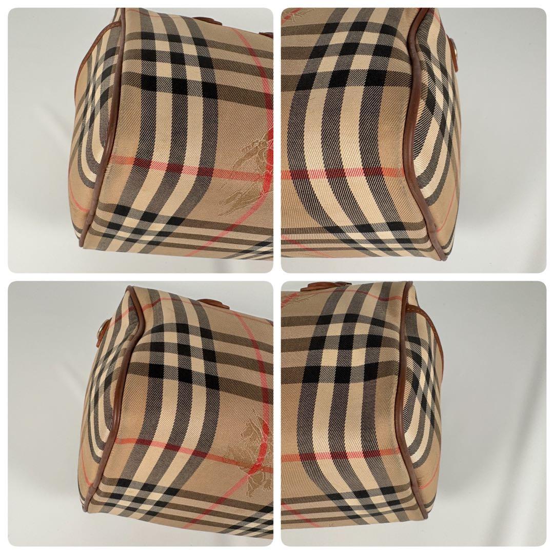 希少　月桂樹　バーバリーズ ハンドバッグ ミニボストン ノバチェック キャンバス