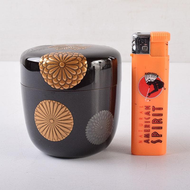 茶道具 黒漆 菊桐蒔絵 棗 仕覆付 時代箱 C R8623 - メルカリ