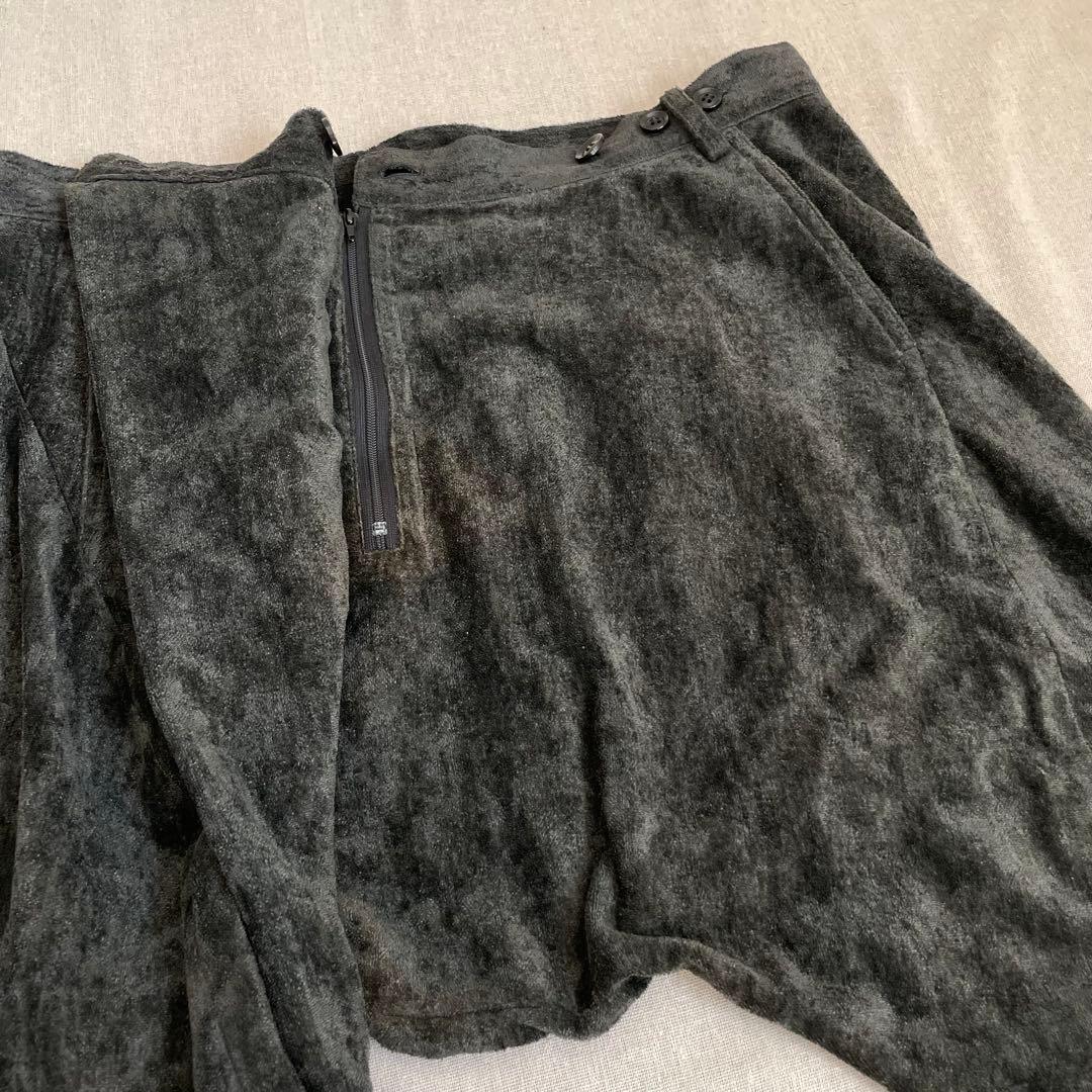 SHARE SPIRIT シェアスピリット サルエルパンツ ベロア リネン 緑