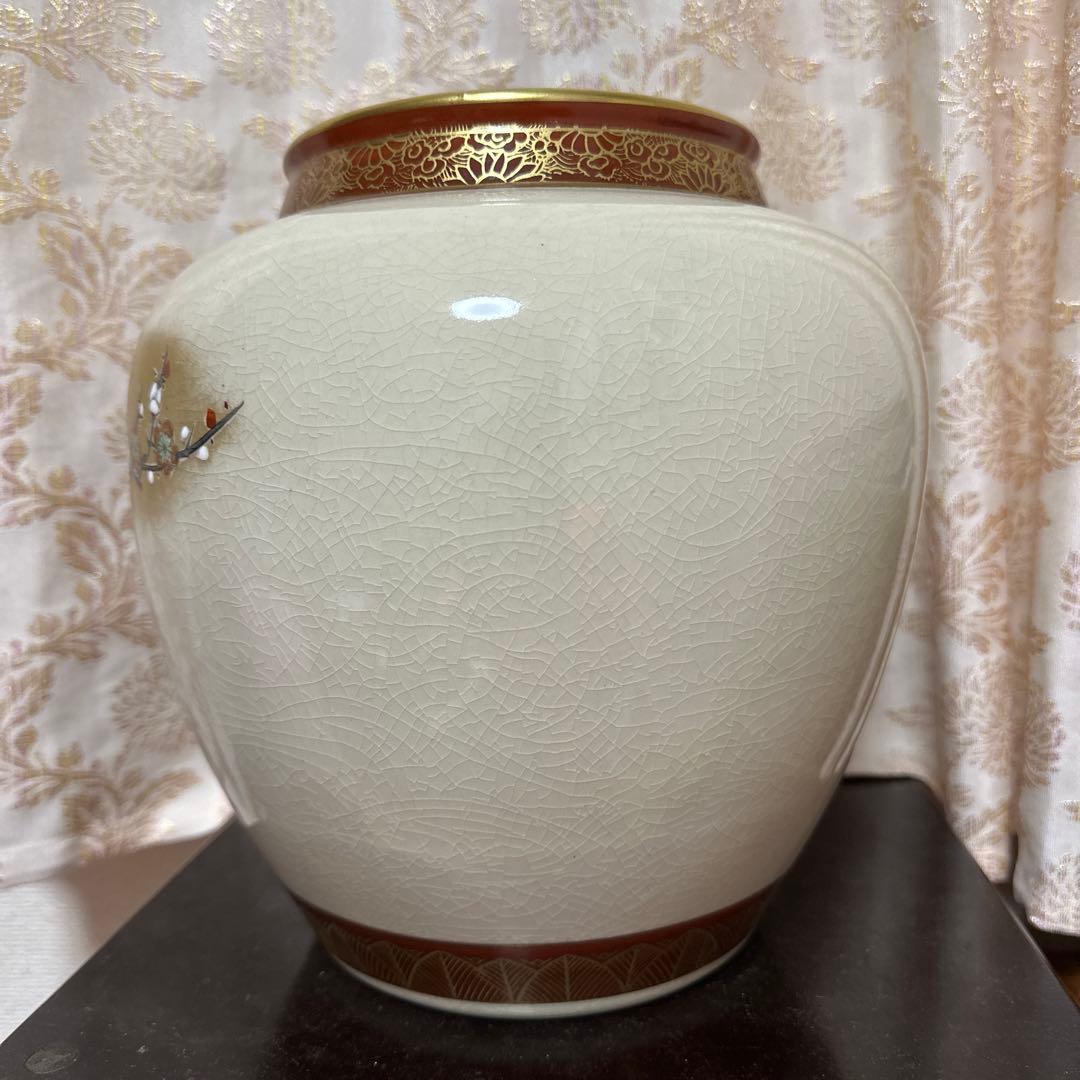 九谷焼 花瓶 壺 金彩 花鳥図 九谷洋山 年代品 - メルカリ